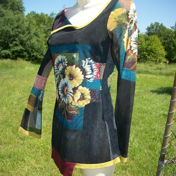 Anac Tops - Sunflower Sheer Floral Top